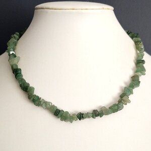 Shades of green stone chip necklace